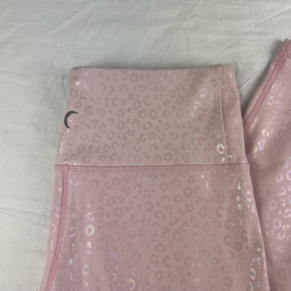 ZYIA Active Baby Pink Metallic Unicorn Leopard Print Mid Rise Womens Leggings 2 - Picture 6 of 6